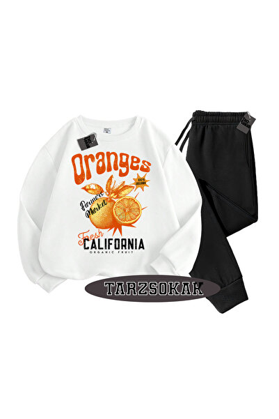 Tarzsokak Λευκά Μπισκιλέτ Πορτοκάλια Λεπτομερές ΣΕΤ δύο τεμαχίων