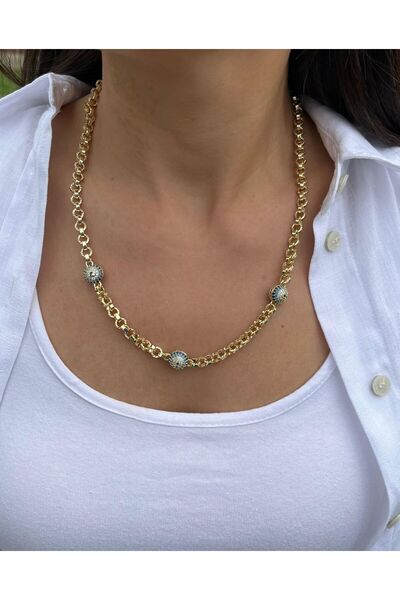 nunu takı أعلى قلادة سلسلة مطرز عين الشر