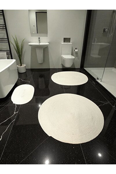 ATELIER Bathroom Mat Set, 3-Piece Bathroom Set, Bathroom Mat Set, Toilet Seat Set