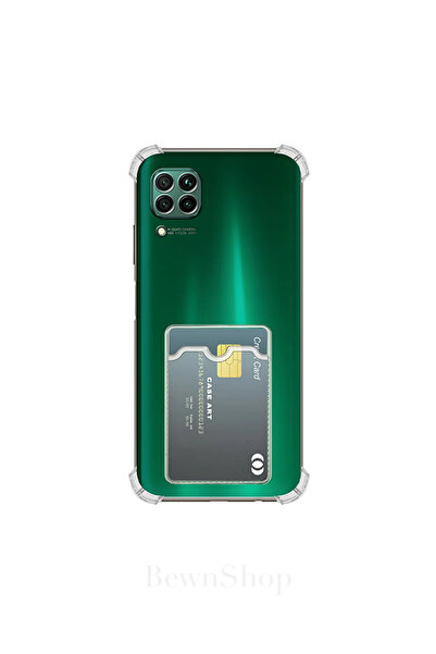 bewn Huawei P40 Lite Uyumlu Kartlıklı Cüzdan Şeffaf Kenar Korumalı Köşeleri T...