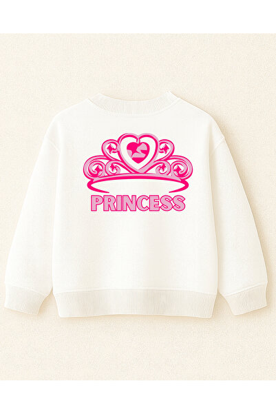 fasardi Față Spate cu imprimeu 3 fire fără șardon cu mânecă lungă O supradimensionat Hanorac pentru fete tricou - Prințesă