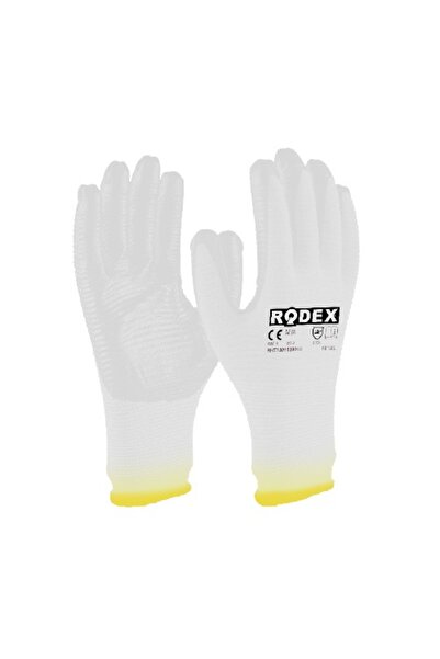 Rodex 12 Perechi, Manusi De Lucru Albe Cu Acoperire Pu 9 Inch Culoare Alba (E...