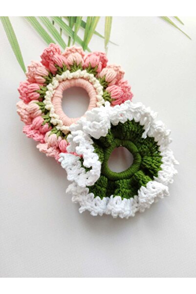 Hand Mother's Since 2024 Set de 2 catarame cu cravată, eleganță și rafinament, realizate manual, 100% bumbac, tendință de nișă, cataramă elastică