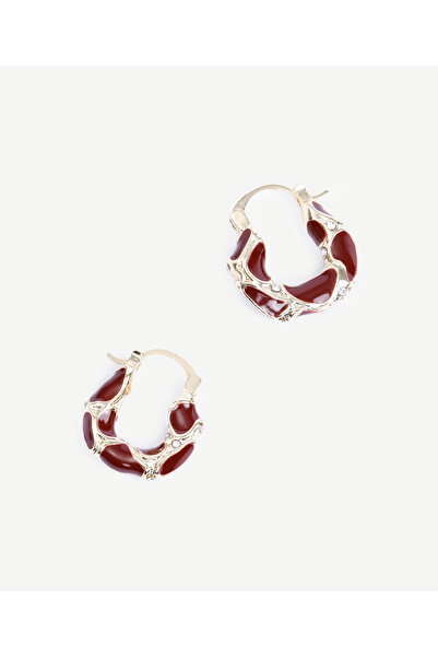 Yargıcı Cam Taş Detaylı Küpe