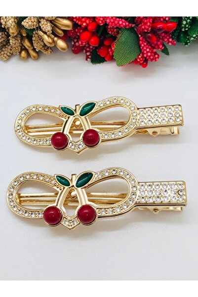 İnDerin CÂRLIG METALIC CU PĂRĂ DE CIREȘE CU PIATRĂ DE AUR, CATĂLĂLĂLĂ DE META...