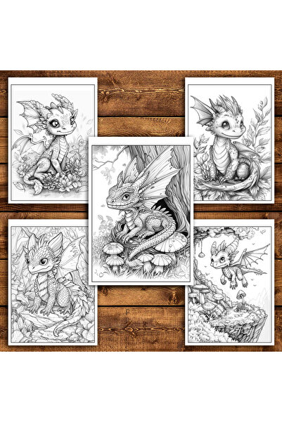 Legendary Gifts Painting book, 50 illustrations Dragons in the Forest