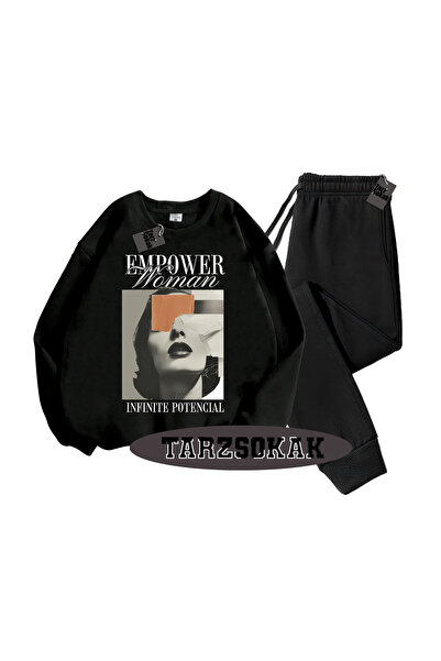 Tarzsokak طقم دراجة هوائية أسود مكون من قطعتين مع تفاصيل EmpoweR