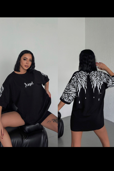 ESSFASIHON Λεπτομέρεια εκτύπωσης Unisex oversized Μπλούζα