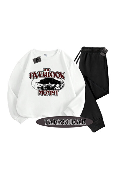 Tarzsokak Λευκό Σετ Μπισκιλέτ Όβερλουκ με Λεπτομέρειες, Διπλό Σετ