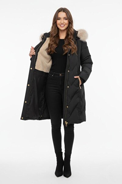 DYNAMO Women's Sports Hooded Plush Inside Coat M5308 Bgl-St04893