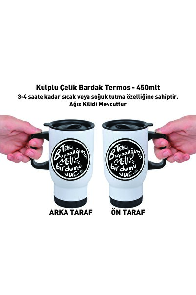 DKDZ SHOP Steel Cup Thermos with Handle - 450Mlt - Sözler001