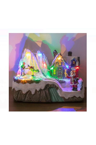 UnderShop Christmas village figurines with LED light and music (3 modes)