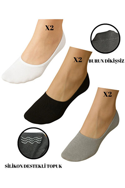 İkonik Socks 3 чифта безшевни чорапи до глезена със силиконова поддръжка