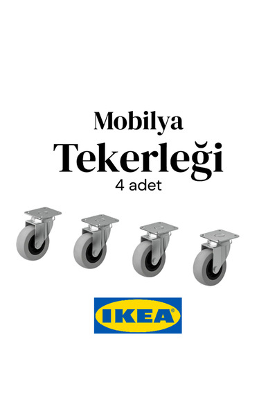 IKEA RILL mobilya tekerleği, gri, tekerlek çapı 50 mm (4 adet)