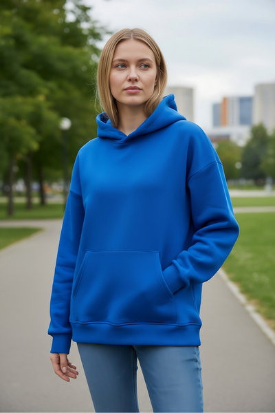 Windy Island سويت شيرت نسائي قصة فضفاضة مصنوع من القطن بنسبة 100% من نوع فليس...