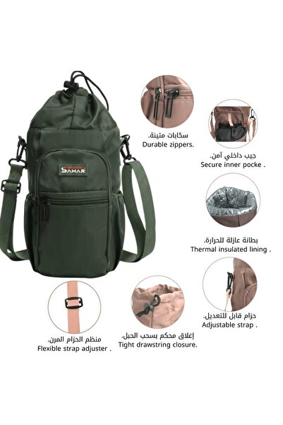 Samar Versatile, multi-pocket crossbody bag - 40 oz. capacity - 6 attractive colors, stylish and practical design