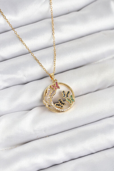 Lisinya سلسلة نسائية من الفولاذ 316L باللون الذهبي مرصعة بحجر الزركون على شكل...