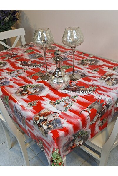Başak Ev Tekstili New Year Patterned Fiber Pvc Tablecloth – Erasable and Waterproof Oilcloth