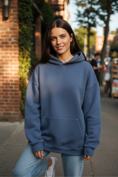 Windy Island سويت شيرت نسائي قصة فضفاضة مصنوع من القطن بنسبة 100% من نوع فليس...