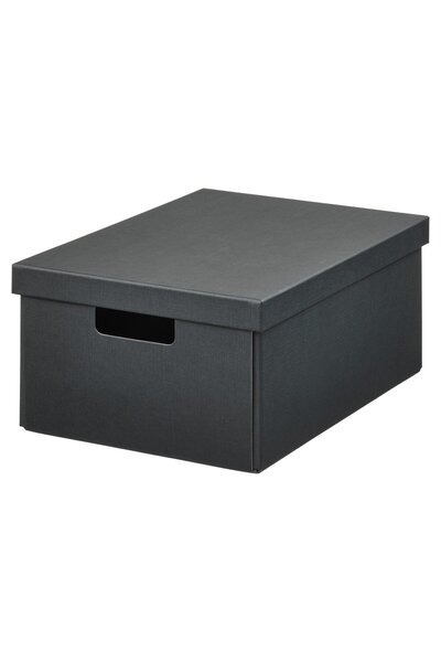 IKEA Storage Box With Lid, Anthracite, 25x35x16 cm