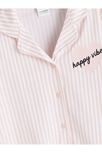 LC Waikiki Lcw Kids White Shirt Collar Girls Pajamas Set