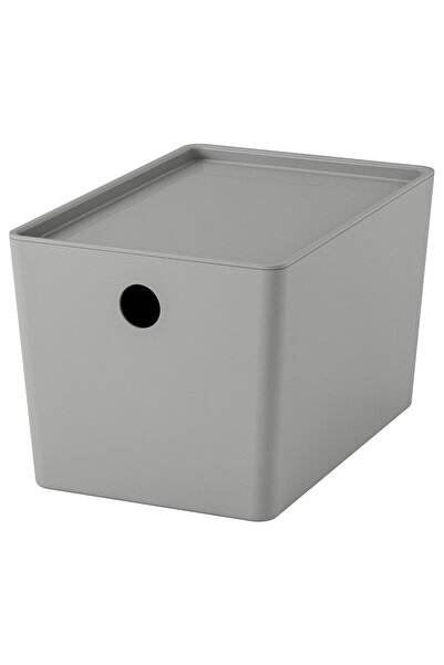 IKEA Box With Lid, Light Grey, 18x26x15 cm