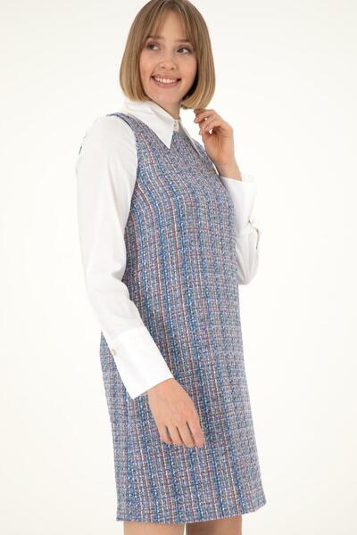 U.S. Polo Assn. Kadın Mavi Dokuma Elbise TEKSPOR194422.2