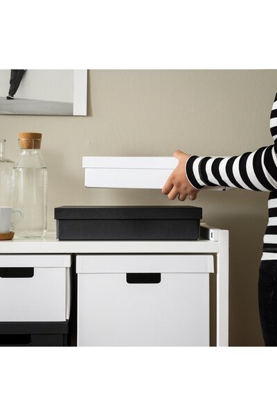 IKEA Storage Box With Lid, Anthracite, 25x35x8 cm
