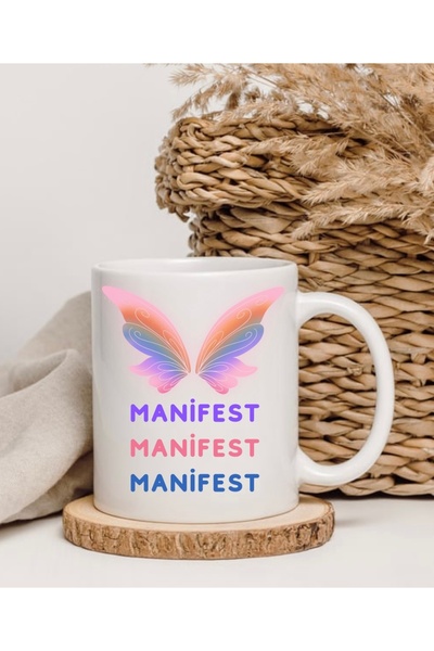 AY AN STUDYO Manifest Manifest Manifest Baskılı Kupa Bardak
