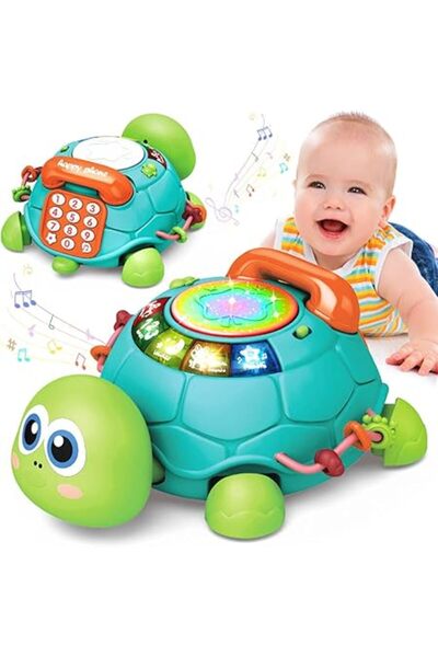 007 لعبة سلحفاة موسيقية للأطفال من Jyusmile - لعبة تعليمية زاحفة مع ضوء وصوت ...