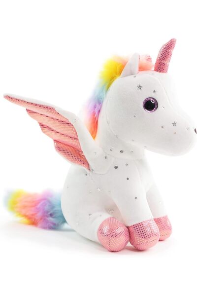 007 8-inch Sew Butiful Unicorn Plush Toy - Soft Velvet Stuffed Animal, Gift for Girls