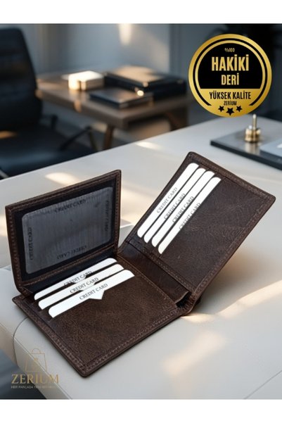 ZERİUM Hakiki Deri Erkek Cüzdan Luthor Model Premıum Kartlık Genuine Leather