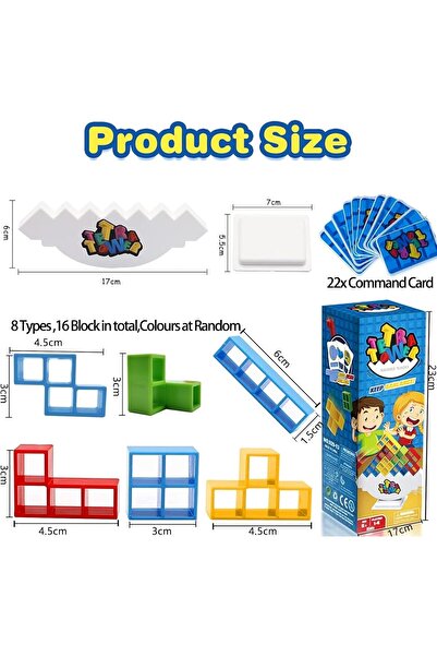 007 Montchi Tetra Balance Tower Stacking Game, 16 pcs