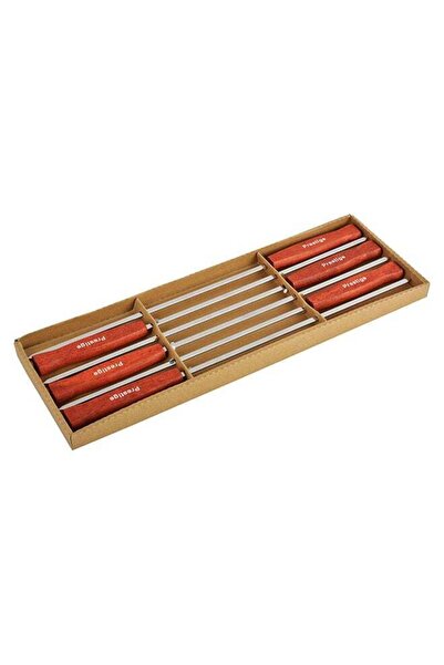 007 Prestige 6-piece BBQ Skewer Set, Brown, 24 cm