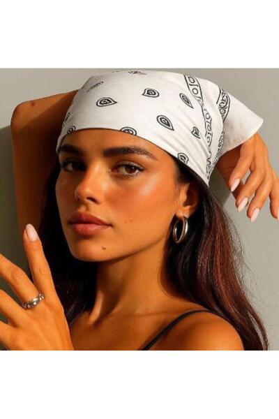 İnDerin Unisex Ethnic Patterned 100% Cotton Bandana Scarf