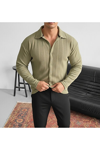 viperkombin قميص رجالي بقصة واسعة من قماش التوك العثماني