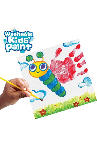 Crayola Washable Paint Pots with Brush, Multi-Color, 88.7 ml