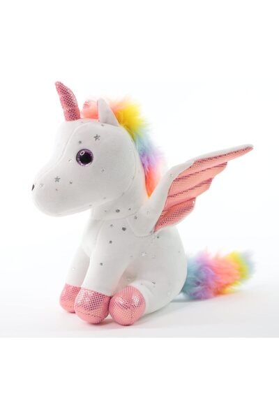 007 8-inch Sew Butiful Unicorn Plush Toy - Soft Velvet Stuffed Animal, Gift for Girls