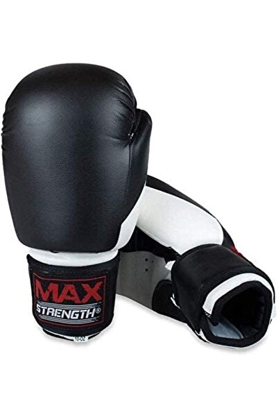 MAX STRENGTH MAXSTRENGTH Boxing Gloves Sparring Kickboxing Muay Thai (Black & White, 12oz)