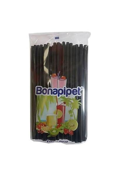 bonapipet 100 Pcs Frozen Gelatin Straws / Black-22 cm