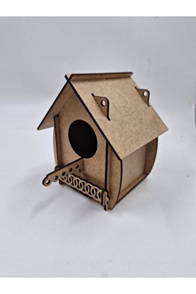 Genel Markalar Ahşap Kuş Yuvası Evi Boyanabilir (Etkkinlik İçin) 15 Cm X 12 Cm X 10 Cm