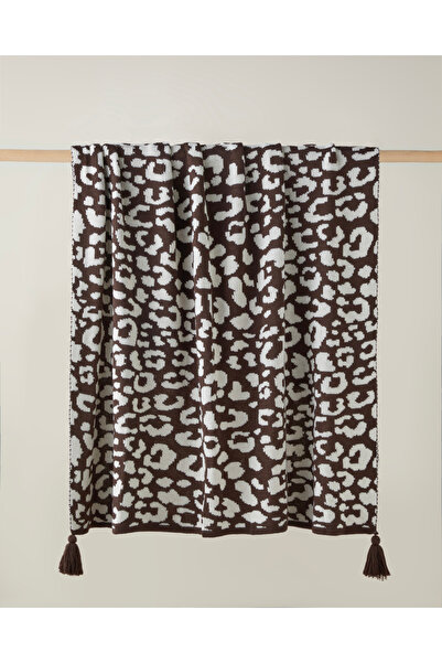 English Home Leopardo Koltuk Şalı 130x170 cm Kahve - Bej