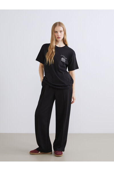 LC Waikiki Koor Sport Black Elastic Waist Soft Touch Women's Sweatpants W5Jn32Z8