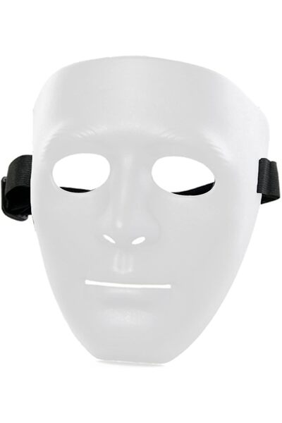 007 قناع وجه هالوين فارغ من جولد إيدج ستريت، أبيض