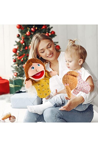 007 Family Velvet Hand Puppet Set, 6 Pieces (Grandparents, Mom, Dad, Brother, Sister) - 12 in