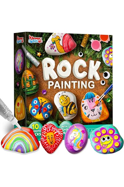 JOYIN مجموعة رسم الصخور من كليفر كيتس، ١٢ قطعة، للأطفال - فنون وحرف يدوية، أن...