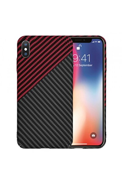 Stef's Cat Phone case for Apple iPhone XS / X, Carbonite FiberShell Vortex, Red