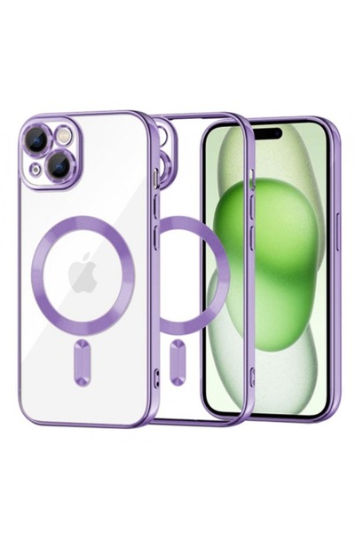 Stef's Cat Carcasă MagSafe pentru Apple iPhone 15 Plus, Cristal Luxury, Mov d...