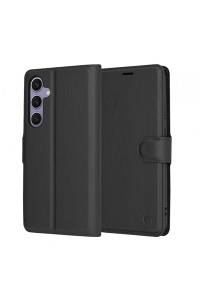 Stef's Cat Husă pentru Samsung Galaxy S24+ (S926), Folio din piele, Negru