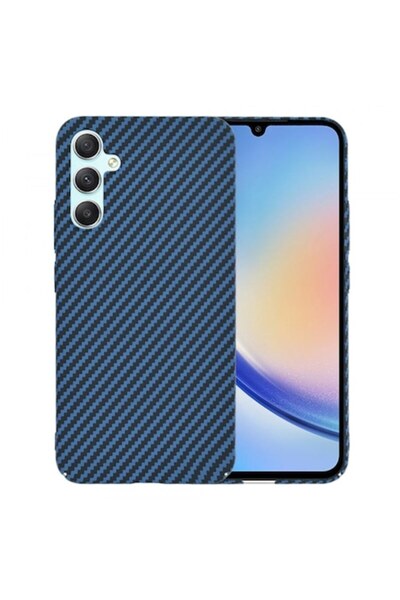 Stef's Cat Carcasă pentru Samsung Galaxy A34 A346, Carbonite FiberShell, Turcoaz